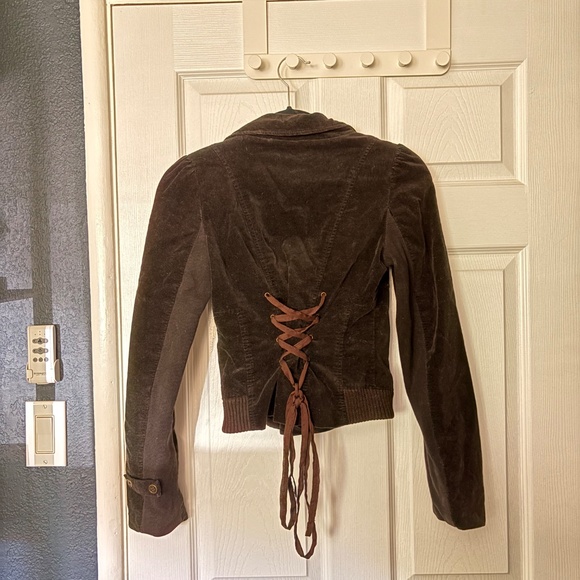 Free People black Velvet cropped jacket - Picture 3 of 4